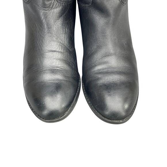 Sam Edelman Penny Black Leather Tall Back Zip Riding Boots Women 6.5M - Picture 7 of 16